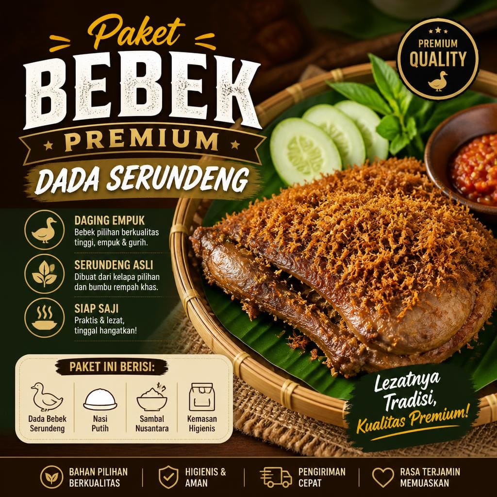 Paket Bebek Premium Dada Serundeng
